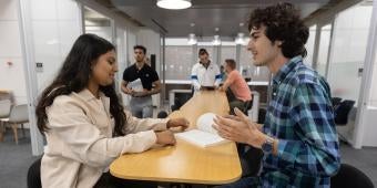 Students meeting in common area